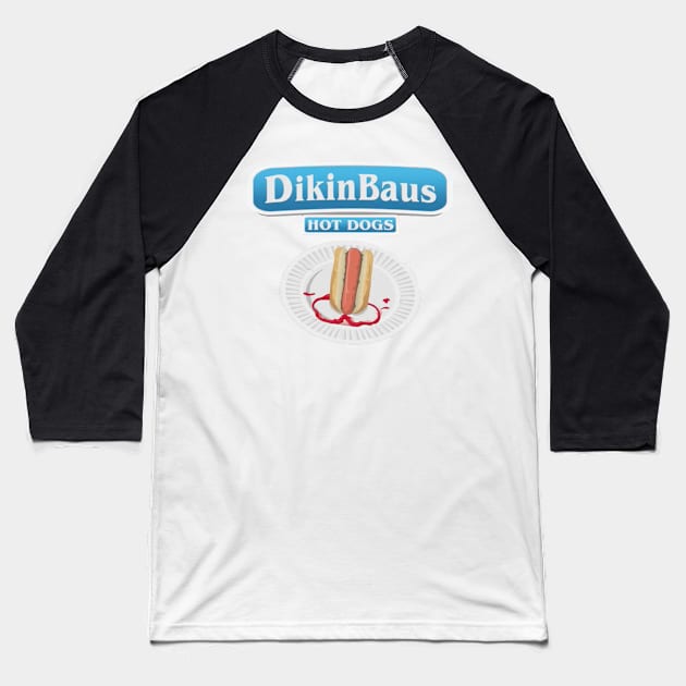 DikinBaus Hot Dogs Baseball T-Shirt by Xanderlee7